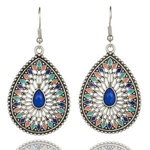 Boho Water Drop Multi-Colored Fashion Earrings